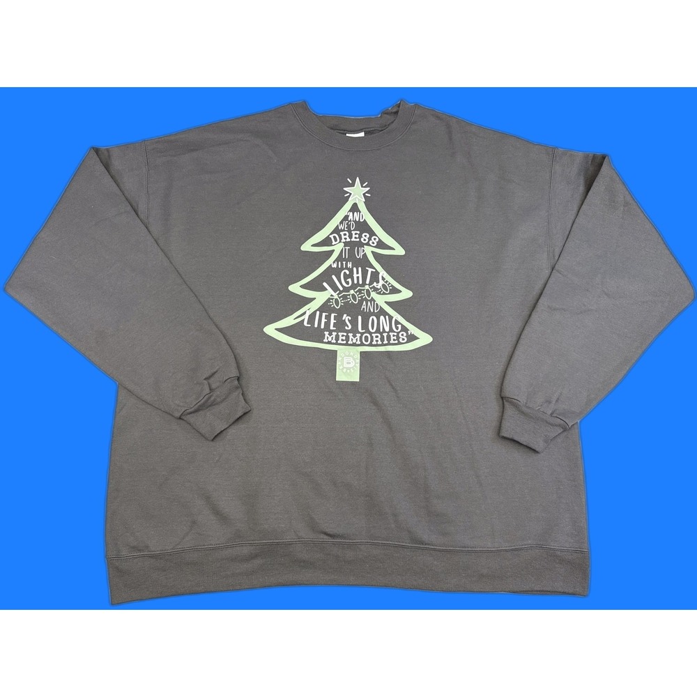 Hanes EcoSmart Brandon Davis Christmas Sweatshirt 2XL/2TG/2XG Gray Recycled